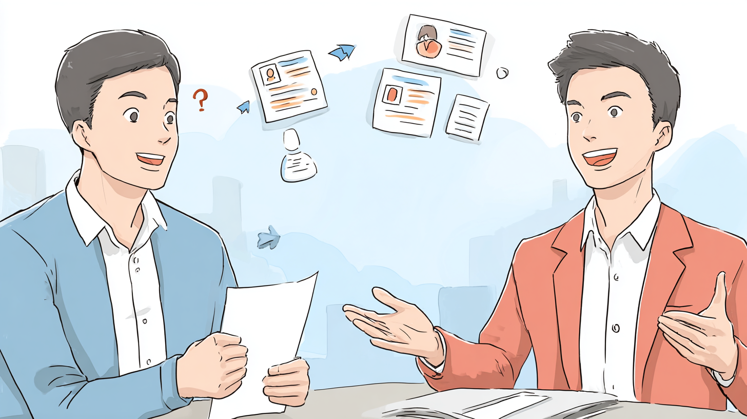 初めての転職で異業種転職に成功したイメージイラスト