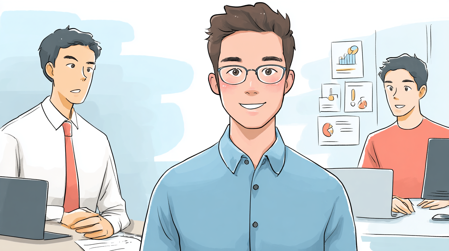 年収と環境改善を叶えた転職成功をイメージしたイラスト